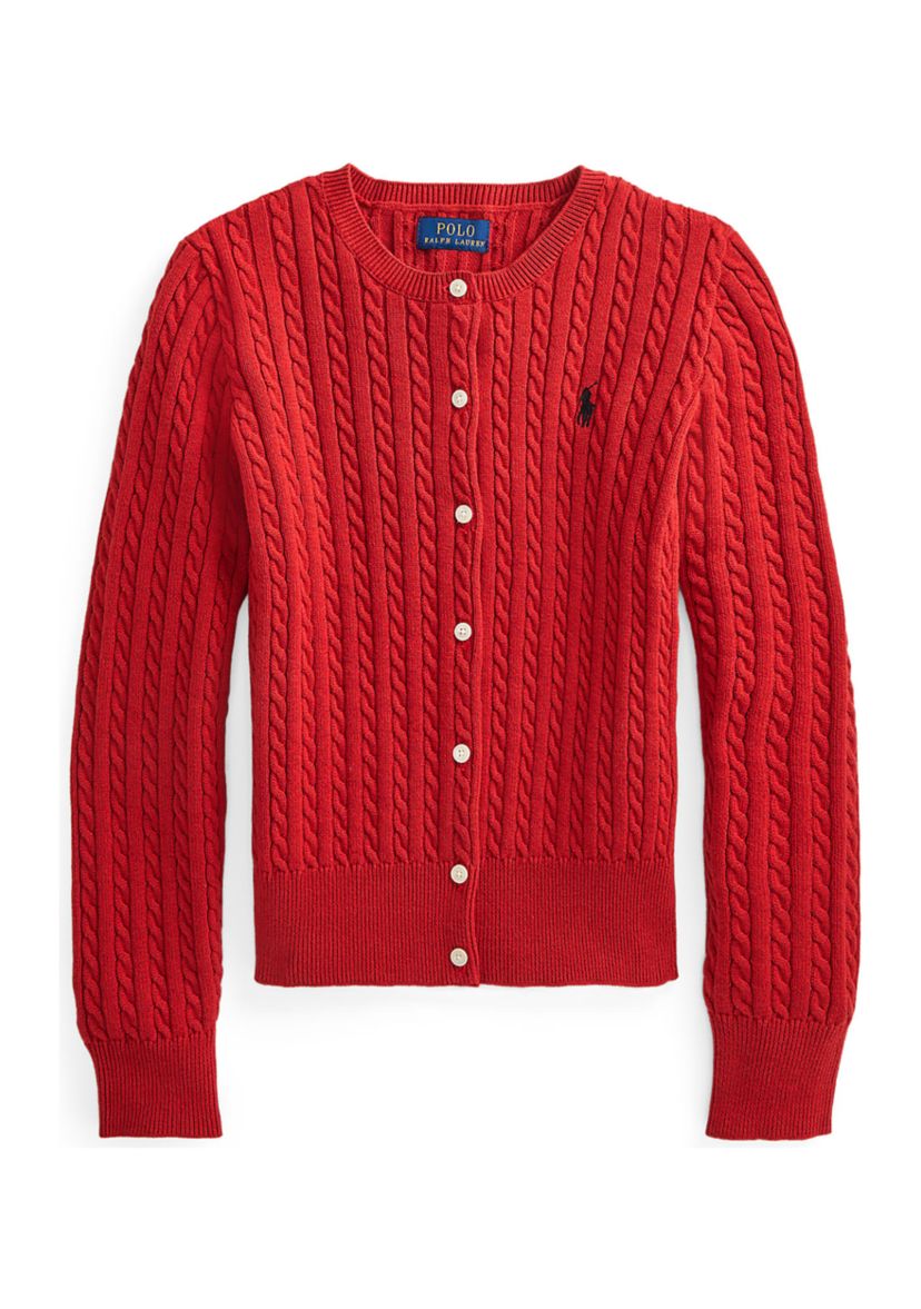 Girls 7-16 Mini-Cable Cotton Cardigan