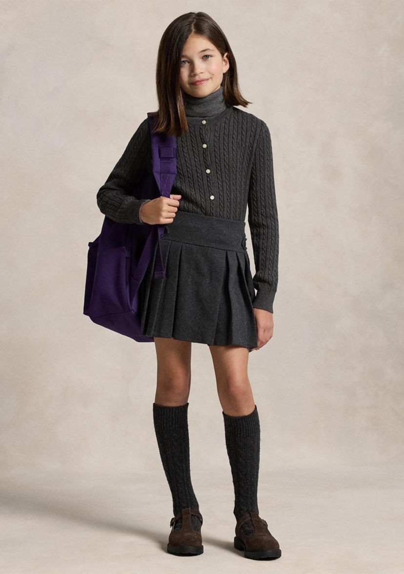 Girls 7-16 Mini-Cable Cotton Cardigan