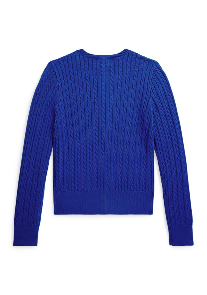 Girls 7-16 Mini-Cable Cotton Cardigan