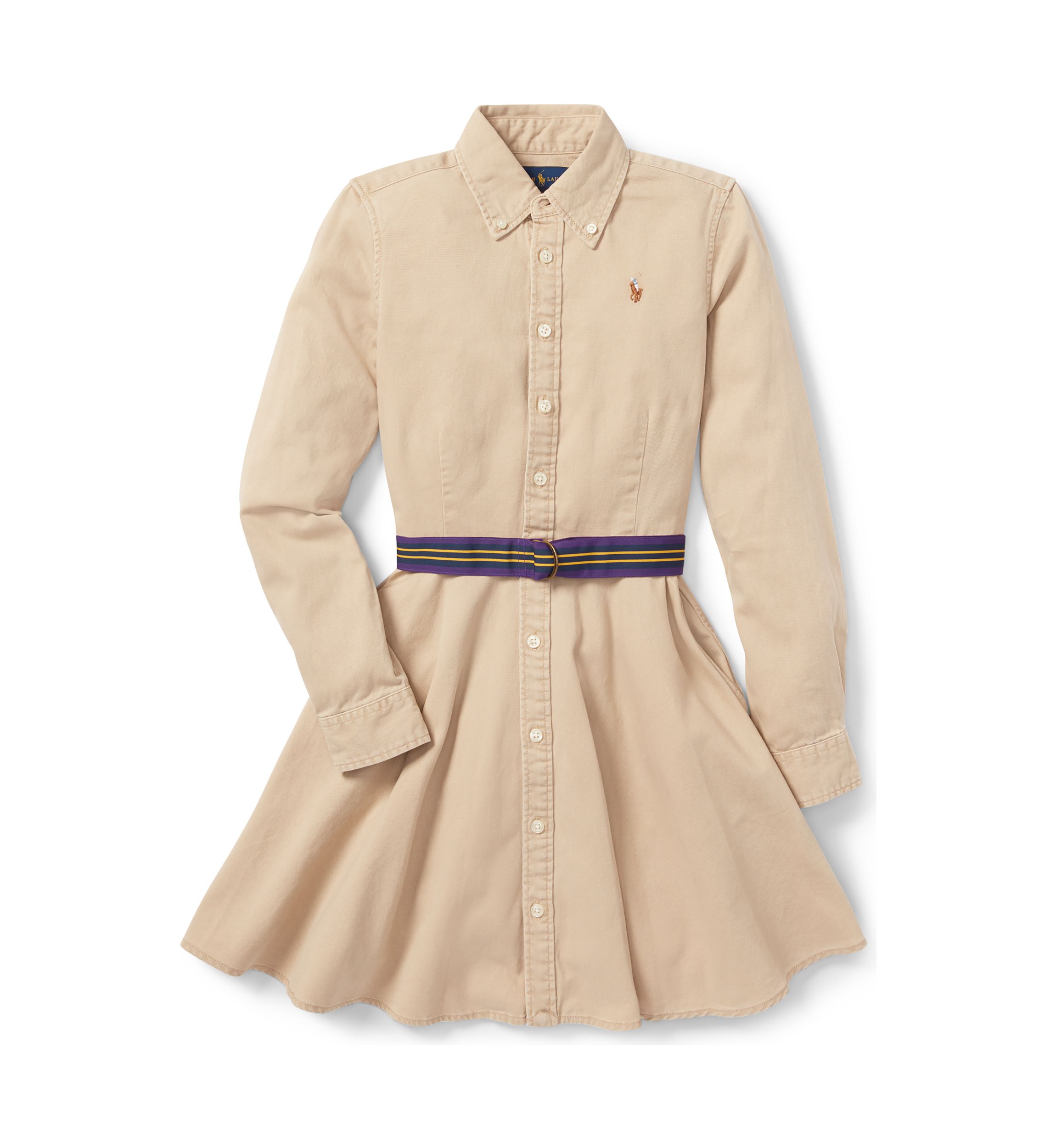 Belted Cotton Chino Shirtdress