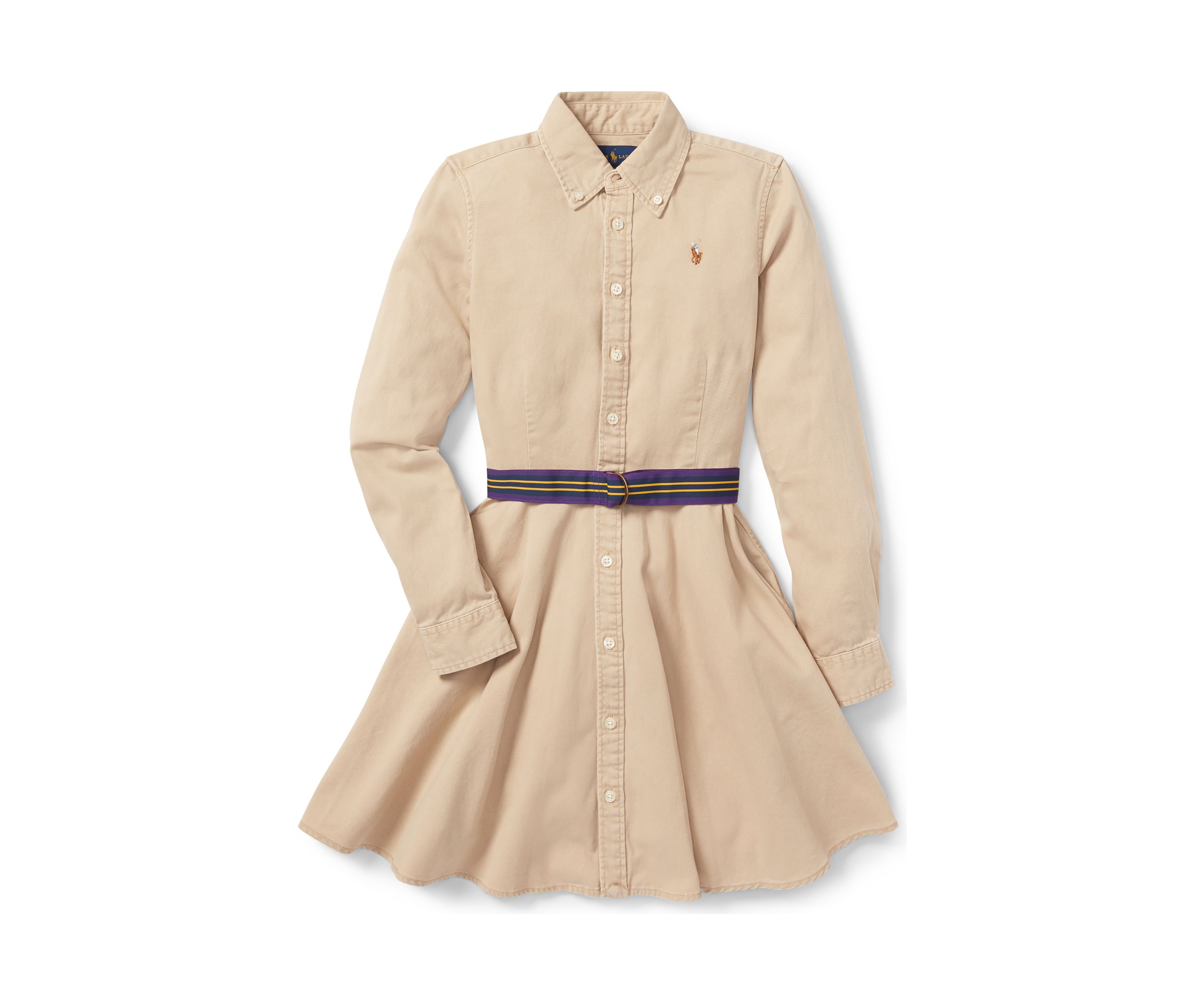 Belted Cotton Chino Shirtdress