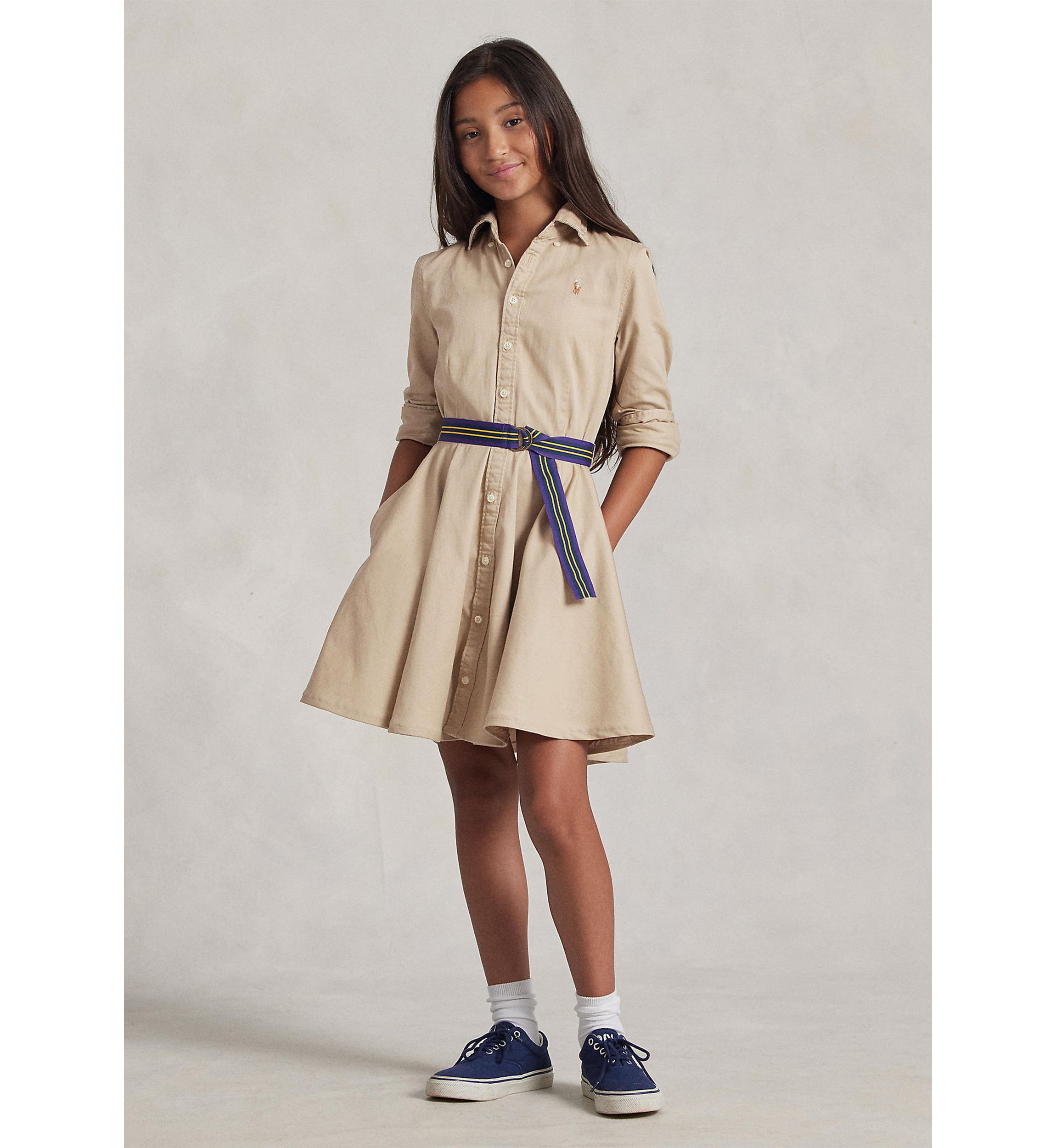 Belted Cotton Chino Shirtdress