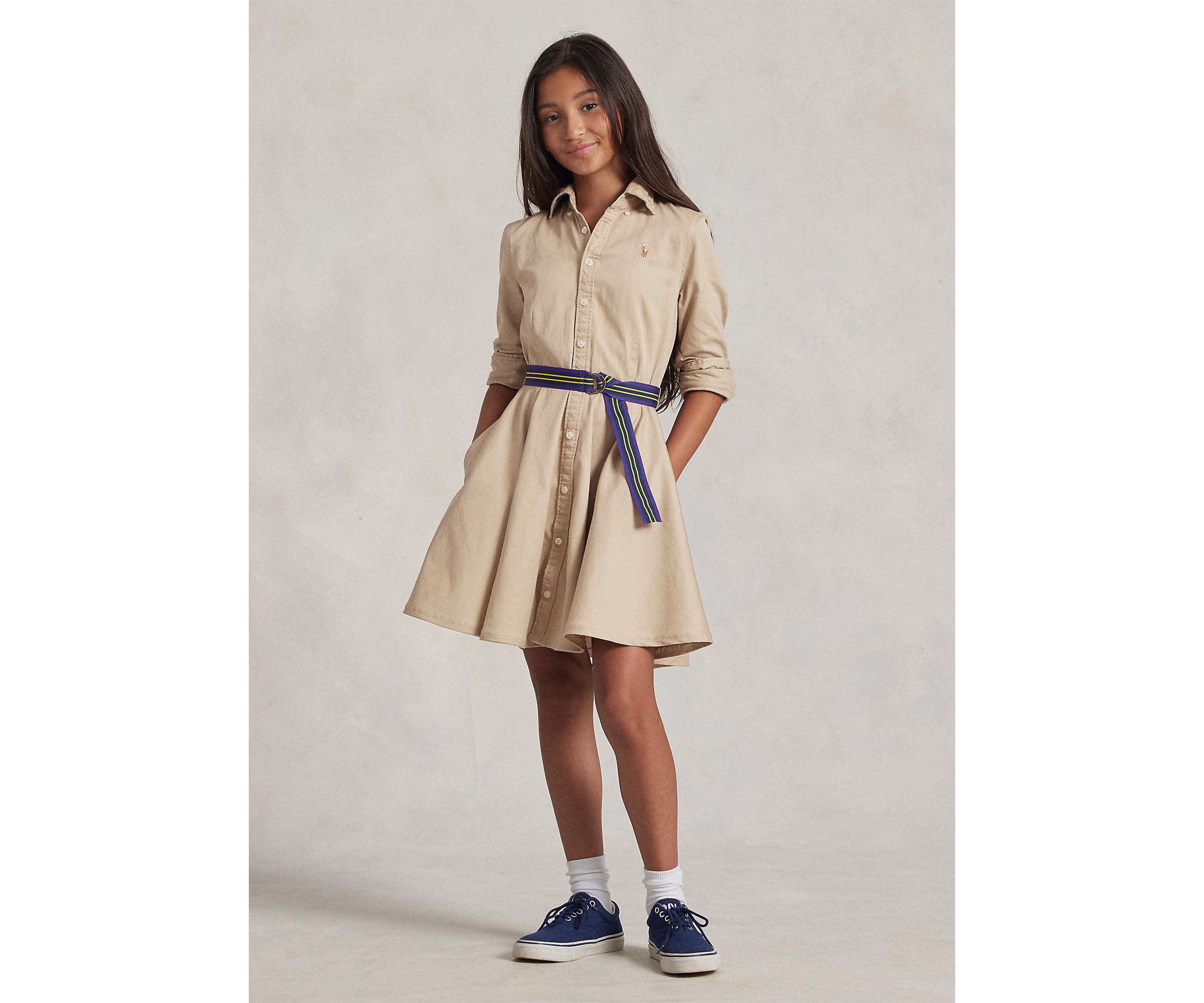 Belted Cotton Chino Shirtdress