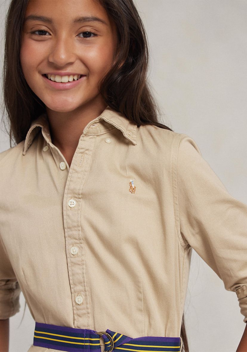 Belted Cotton Chino Shirtdress