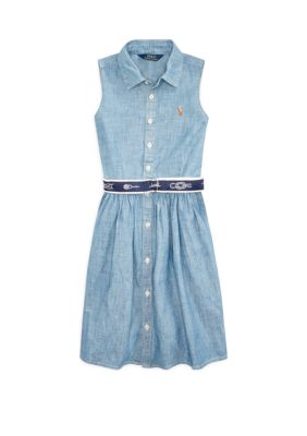 Ralph Lauren Childrenswear Girls 7-16 Belted Chambray Shirtdress | belk