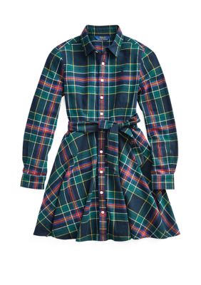 Ralph Lauren Childrenswear Girls 7-16 Plaid Cotton Shirtdress | belk