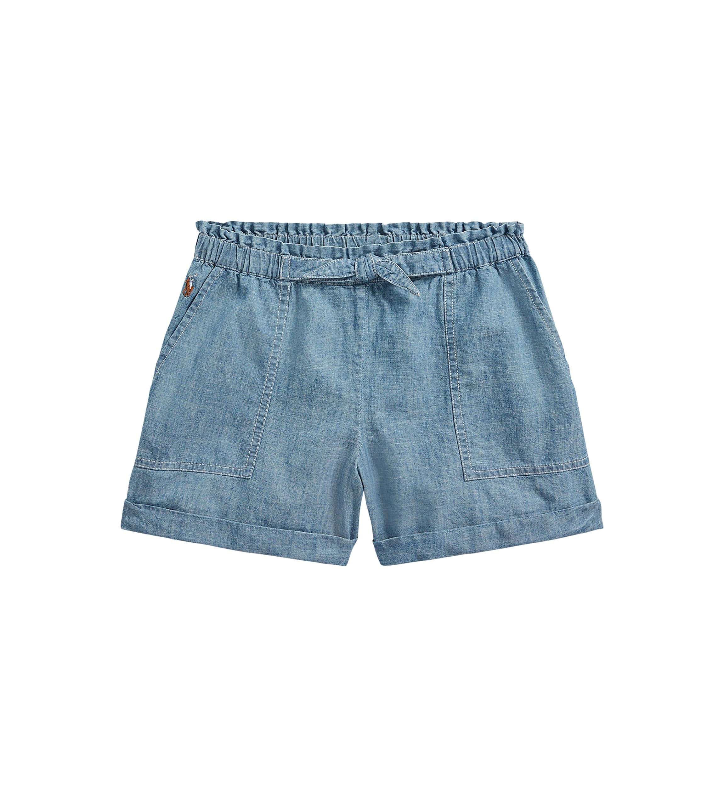 Girls 7-16 Cotton Chambray Camp Shorts