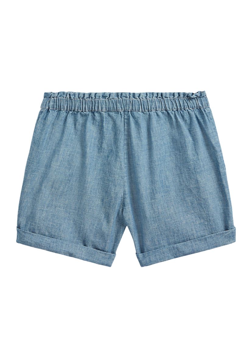 Girls 7-16 Cotton Chambray Camp Shorts