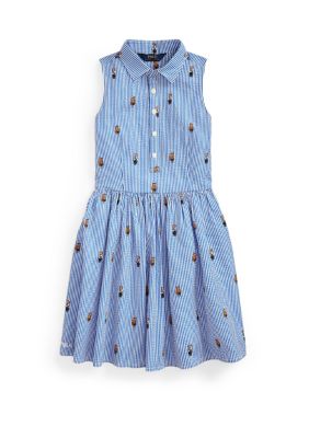 Ralph Lauren Childrenswear Girls 7-16 Polo Bear Cotton Shirtdress | belk
