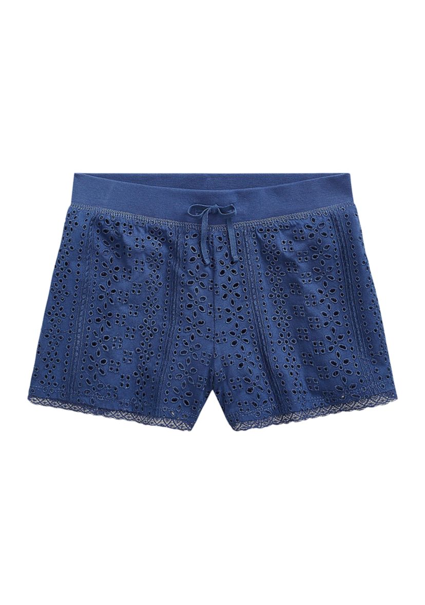 Girls 7-16 Embroidered Cotton Jersey Shorts
