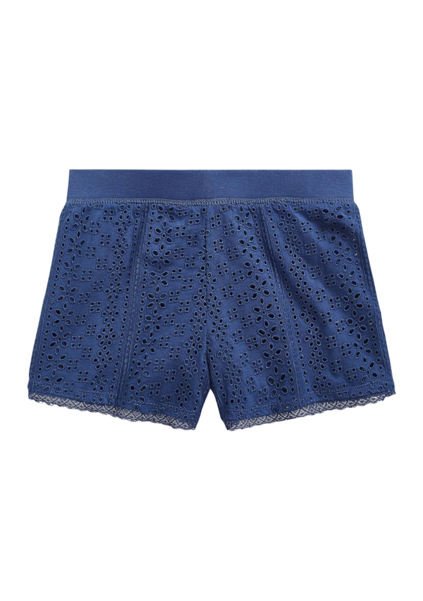 Girls 7-16 Embroidered Cotton Jersey Shorts