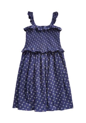 ralph lauren floral smocked cotton dress