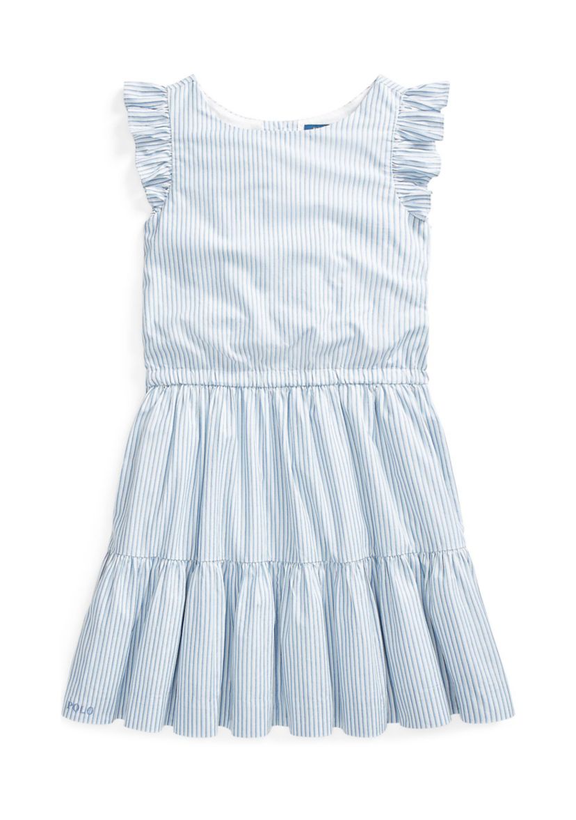 Girls 7-16 Striped Tiered Cotton Dress
