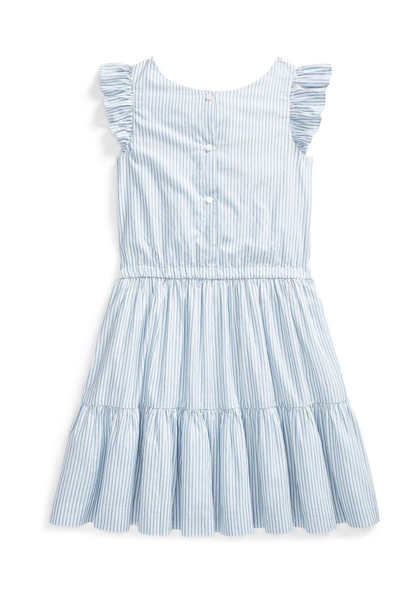 Girls 7-16 Striped Tiered Cotton Dress