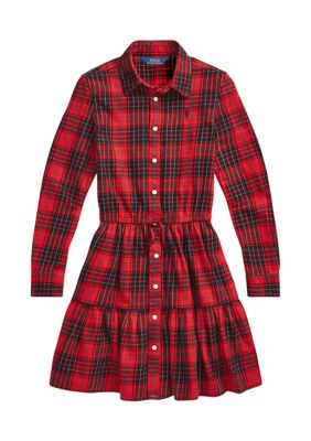 Ralph Lauren Childrenswear Girls 7-16 Plaid Cotton Twill Shirtdress | belk