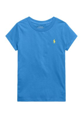 Ralph Lauren Childrenswear Girls 7-16 Cotton Jersey T-Shirt, Navy Blue, Small
