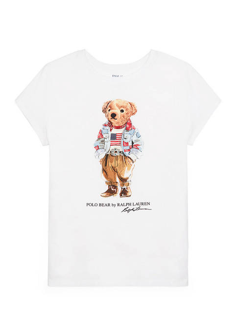 Ralph Lauren Childrenswear Girls 7-16 Polo Bear Cotton Jersey T-Shirt ...