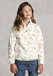 Girls 7-16 Floral Fleece Quarter-Zip Pullover