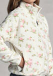 Girls 7-16 Floral Fleece Quarter-Zip Pullover