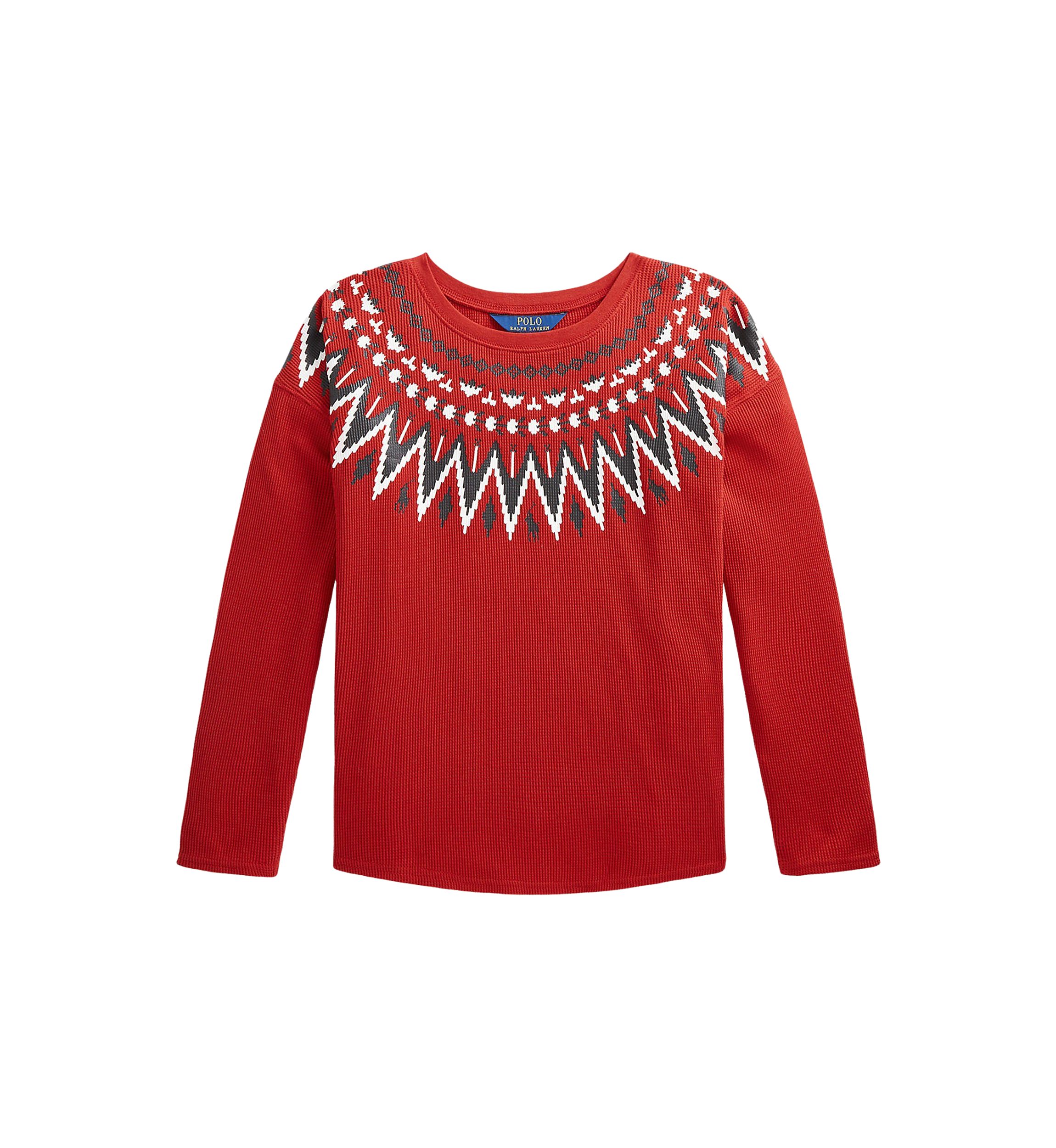 Girls 7-16 Fair Isle Waffle-Knit Top