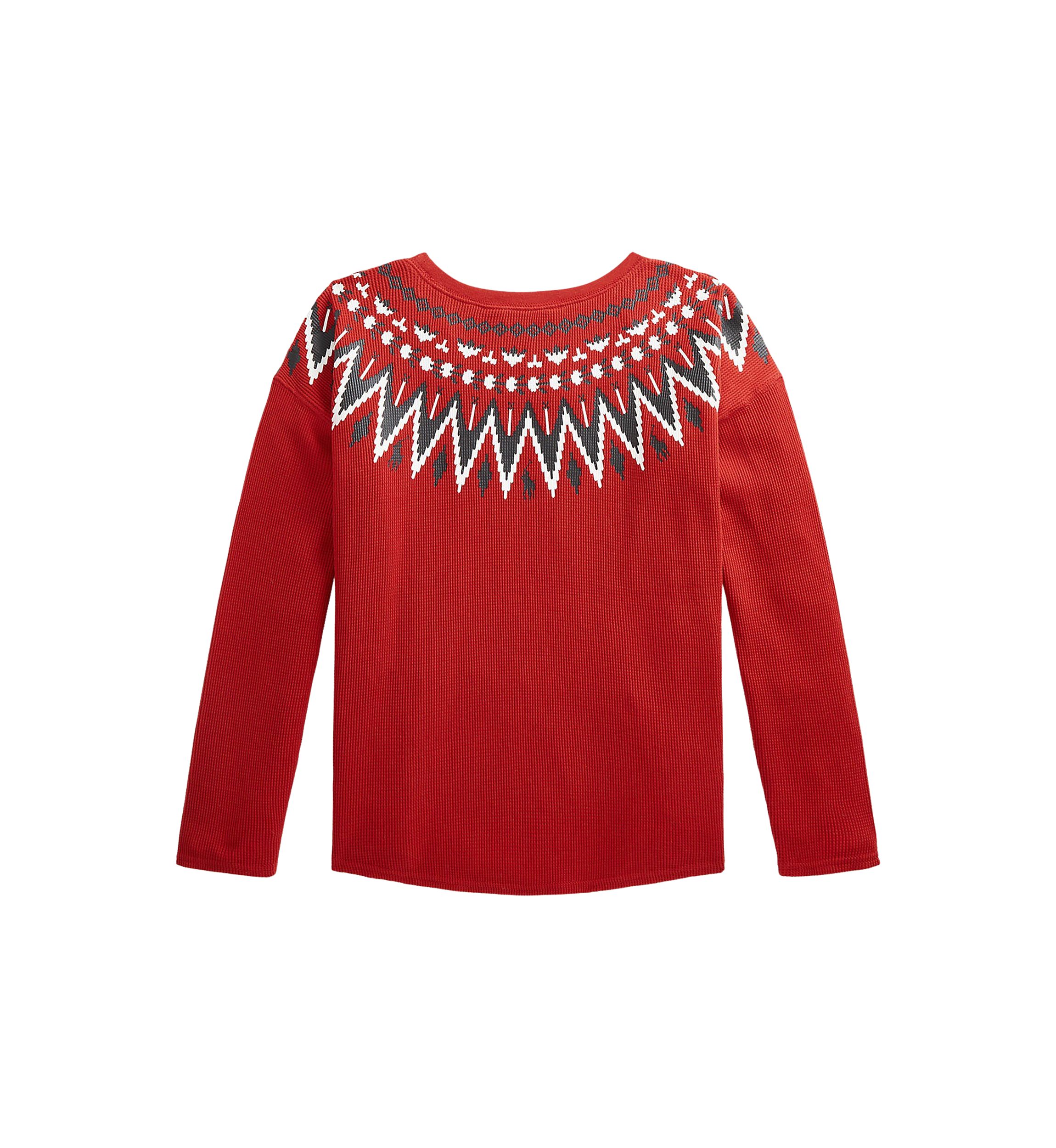 Girls 7-16 Fair Isle Waffle-Knit Top