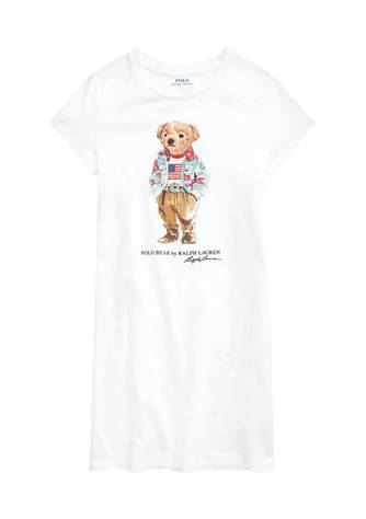 Ralph Lauren Childrenswear Girls 7-16 Polo Bear Cotton Jersey T 