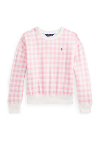 Ralph Lauren Childrenswear Girls 7-16 Gingham Fleece Sweatshirt
