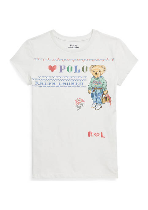 Ralph Lauren Childrenswear Girls 7-16 Polo Bear Cotton