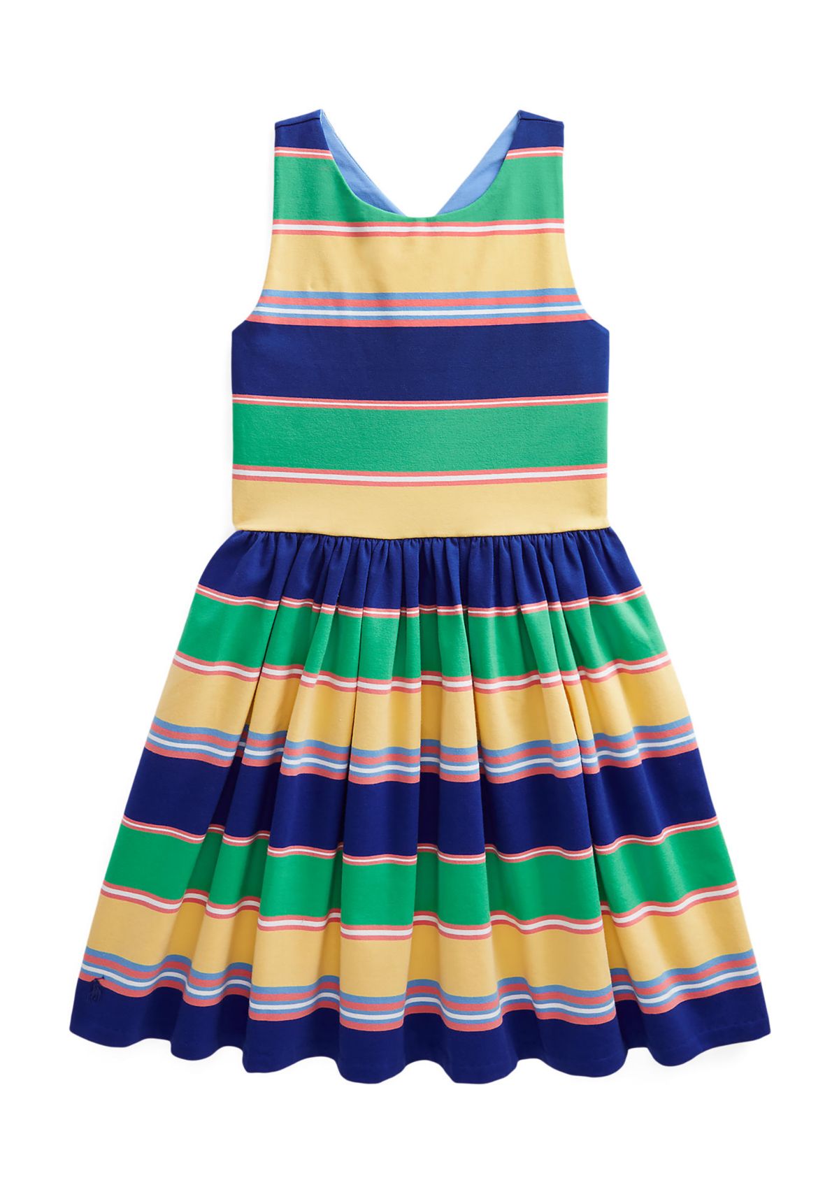Girls 7-16 Striped Crossback Cotton Dress