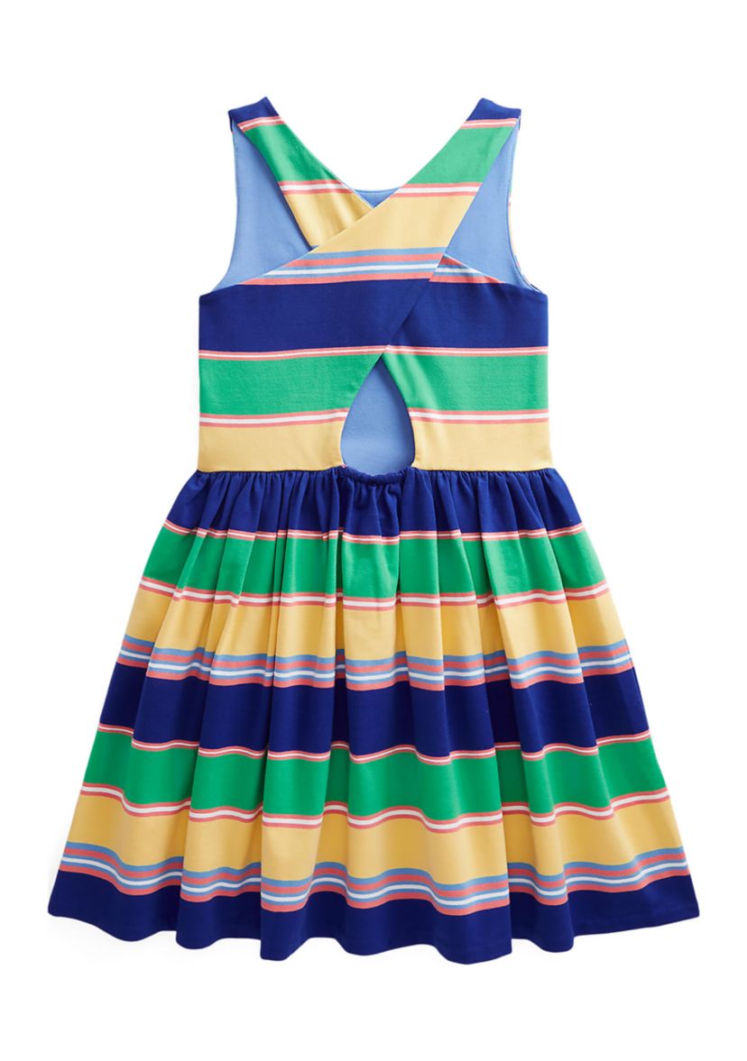 Girls 7-16 Striped Crossback Cotton Dress