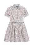Girls 7-16 Floral Cotton Oxford Shirtdress