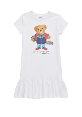 Ralph Lauren Childrenswear Girls 7-16 Polo Bear Cotton Jersey T-Shirt Dress