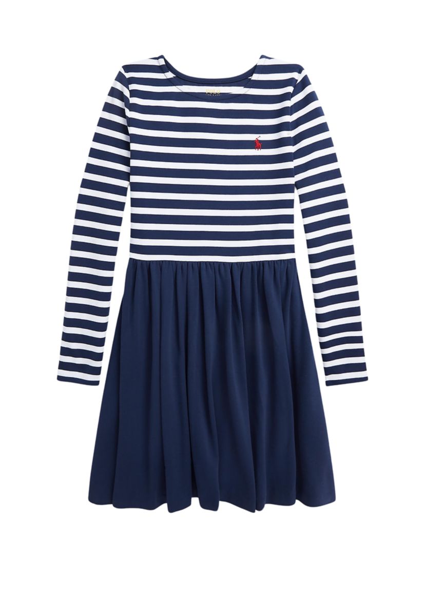 Girls 7-16 Striped Stretch Ponte Dress