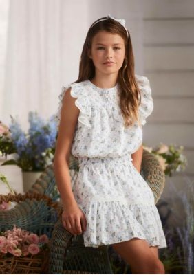 Ralph Lauren Childrenswear Girls 7-16 Floral Cotton Batiste Top