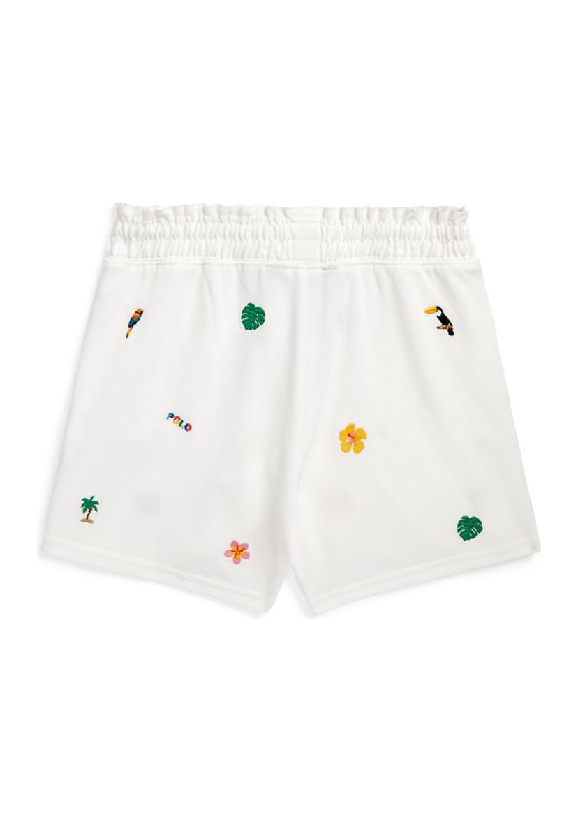 Girls 7-16 Tropical Cotton Mesh Shorts