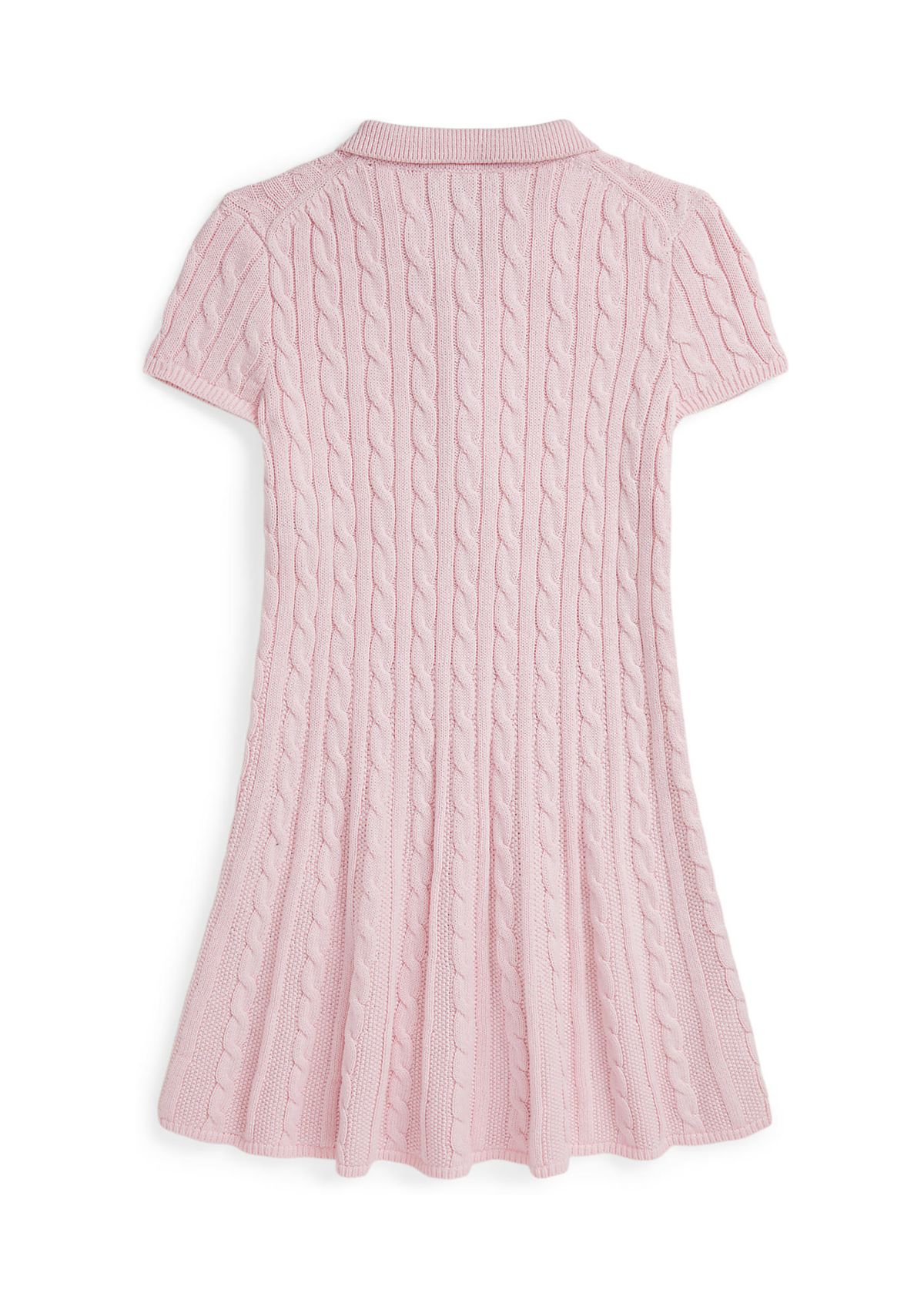 Girls 7-16 Cable Knit Cotton Polo Sweater Dress