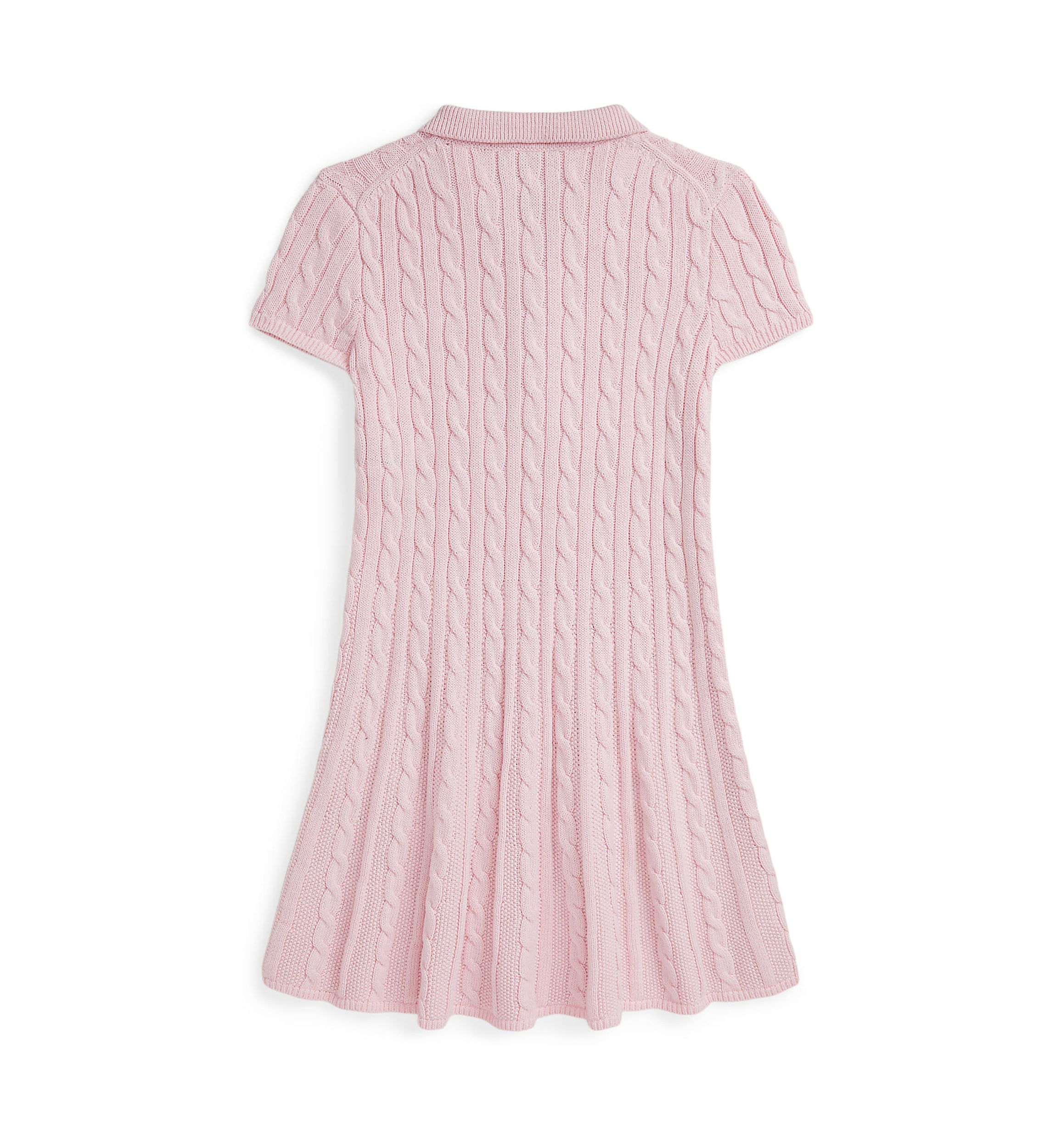 Girls 7-16 Cable Knit Cotton Polo Sweater Dress