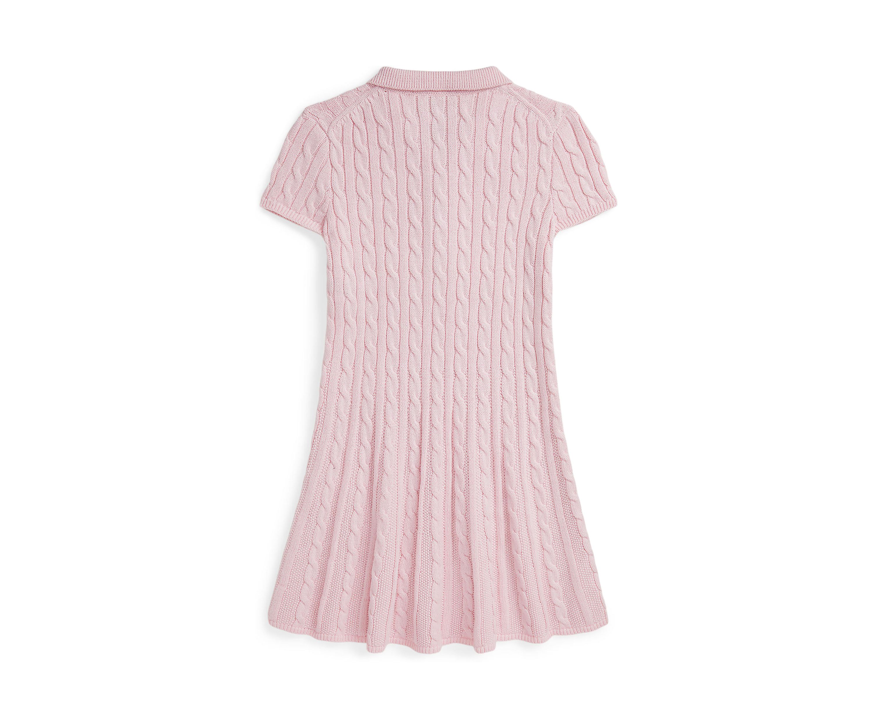 Girls 7-16 Cable Knit Cotton Polo Sweater Dress
