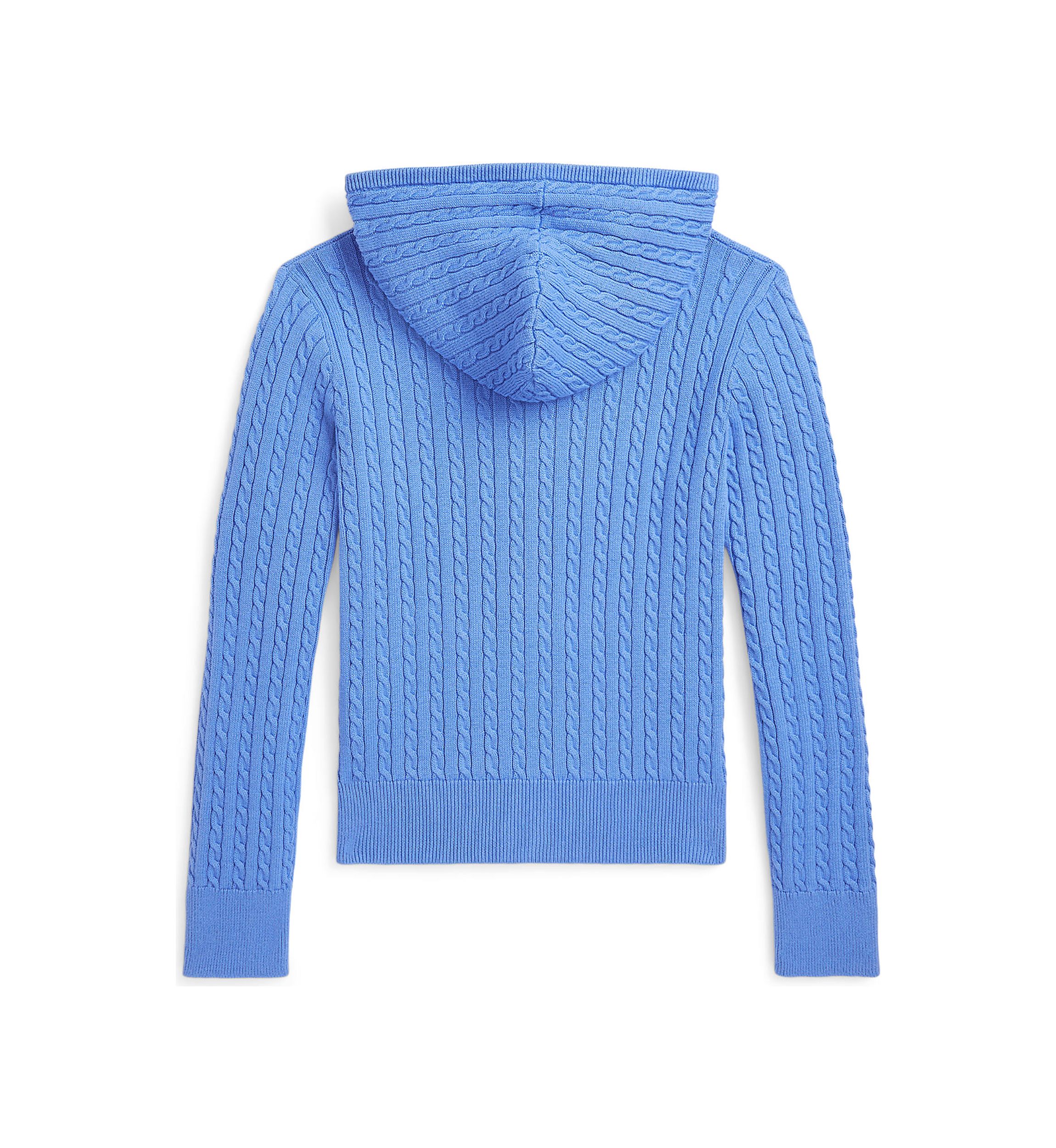Girls 7-16 Mini Cable Cotton Full Zip Hoodie