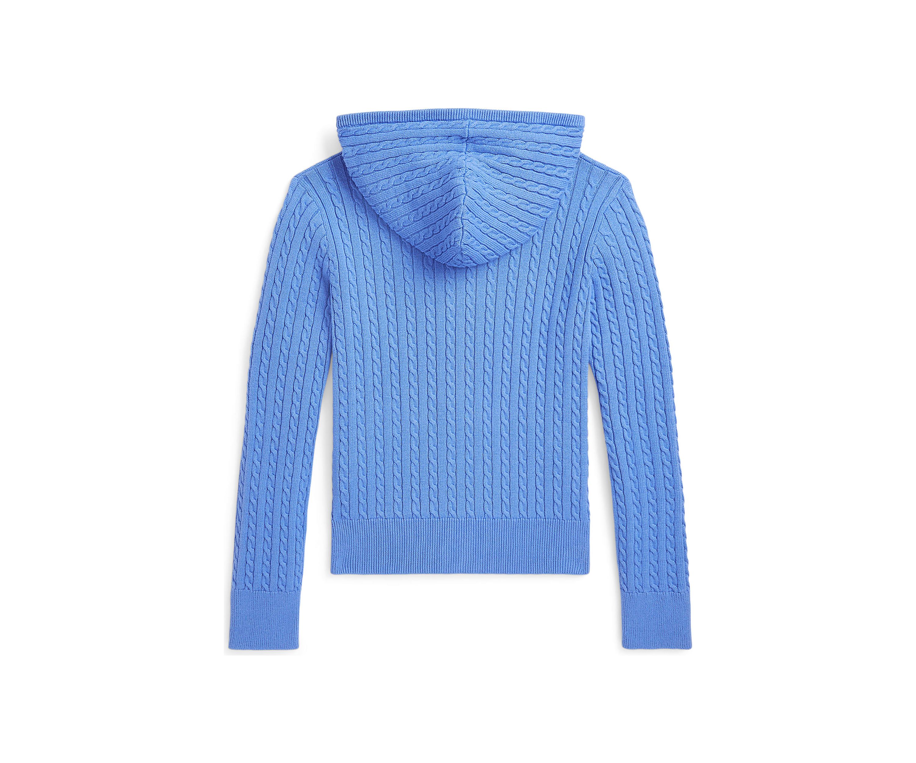 Girls 7-16 Mini Cable Cotton Full Zip Hoodie