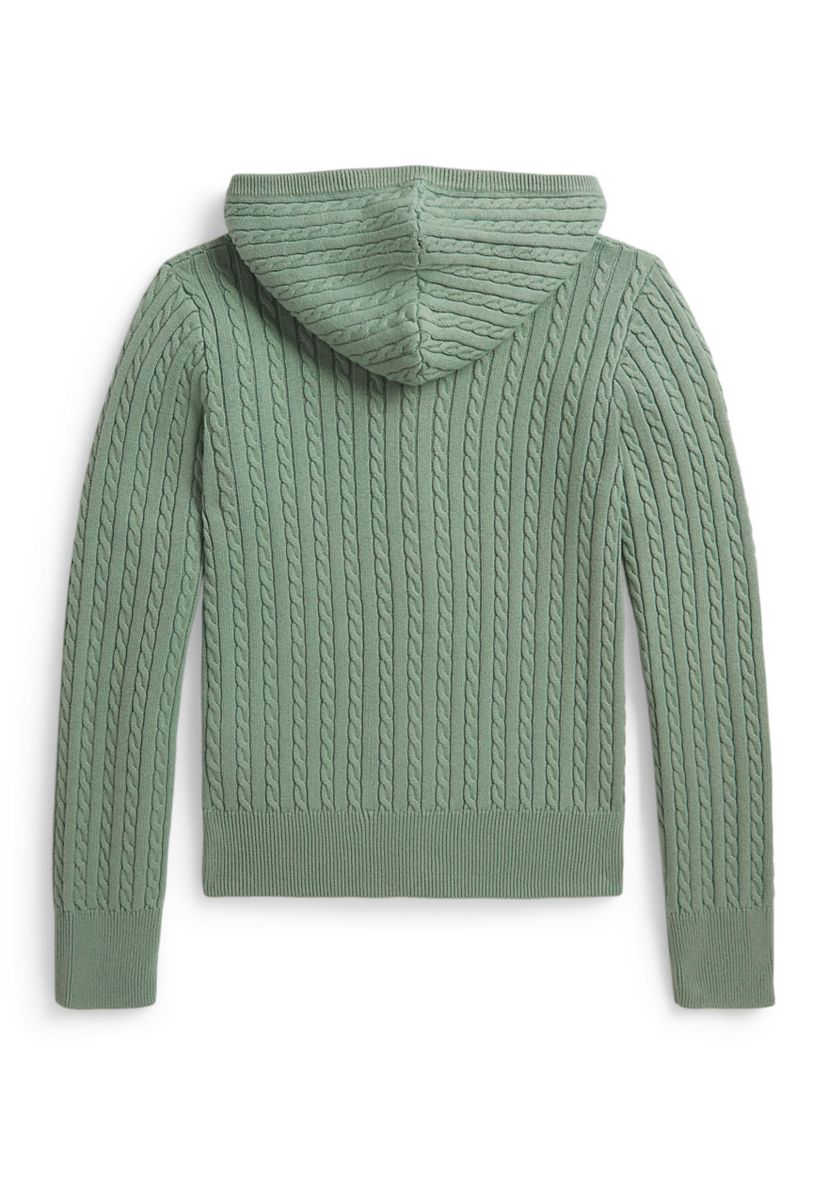 Ralph Lauren Childrenswear Girls 7-16 Mini-Cable Cotton Full-Zip