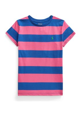 Karl Lagerfeld Kids Girls Pink Varsity Jacket & Boys Striped T-Shirt
