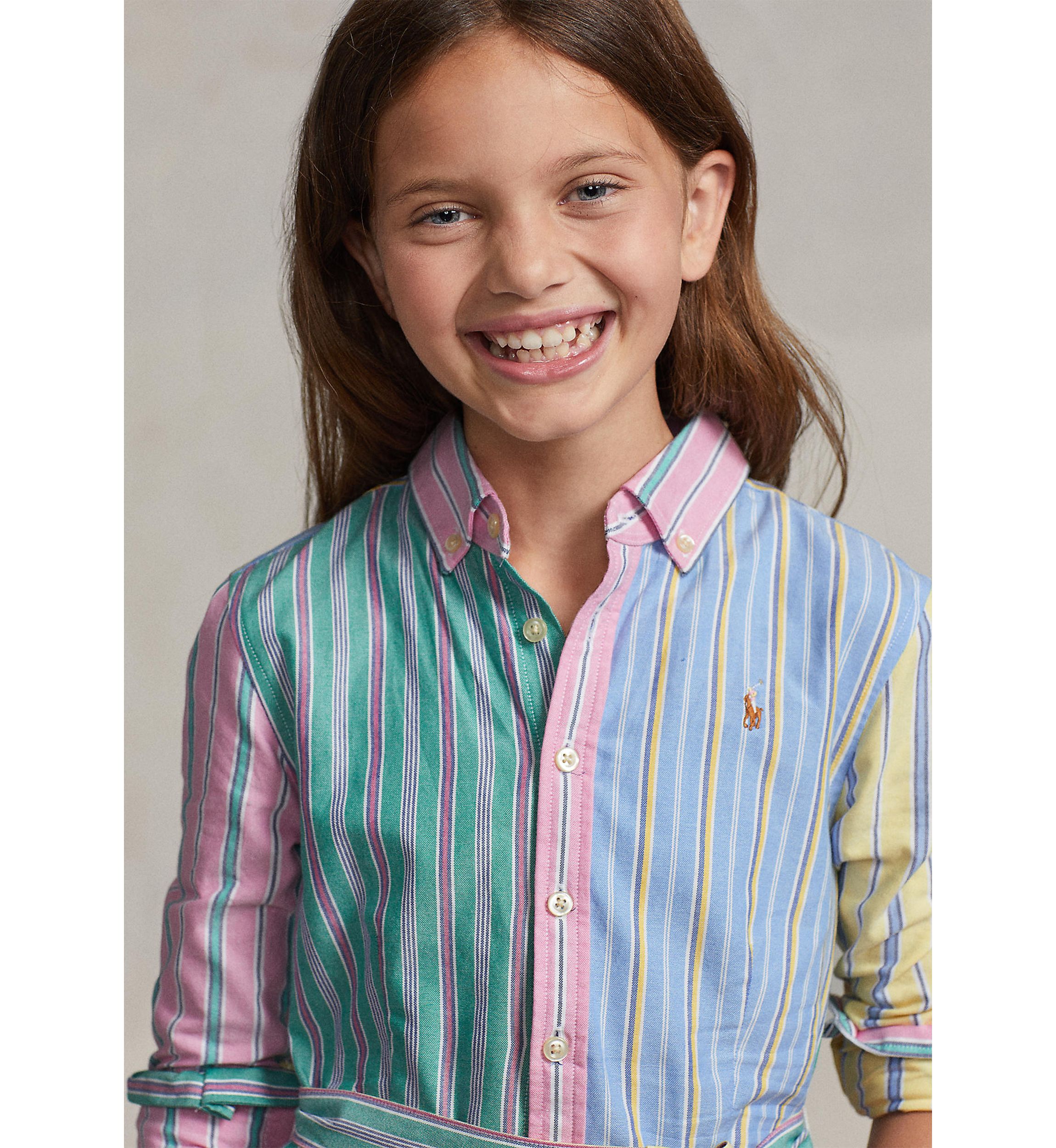 Girls 7-16 Belted Cotton Oxford Fun Shirtdress