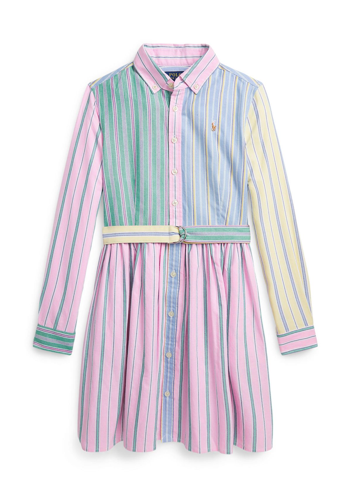 Girls 7-16 Belted Cotton Oxford Fun Shirtdress