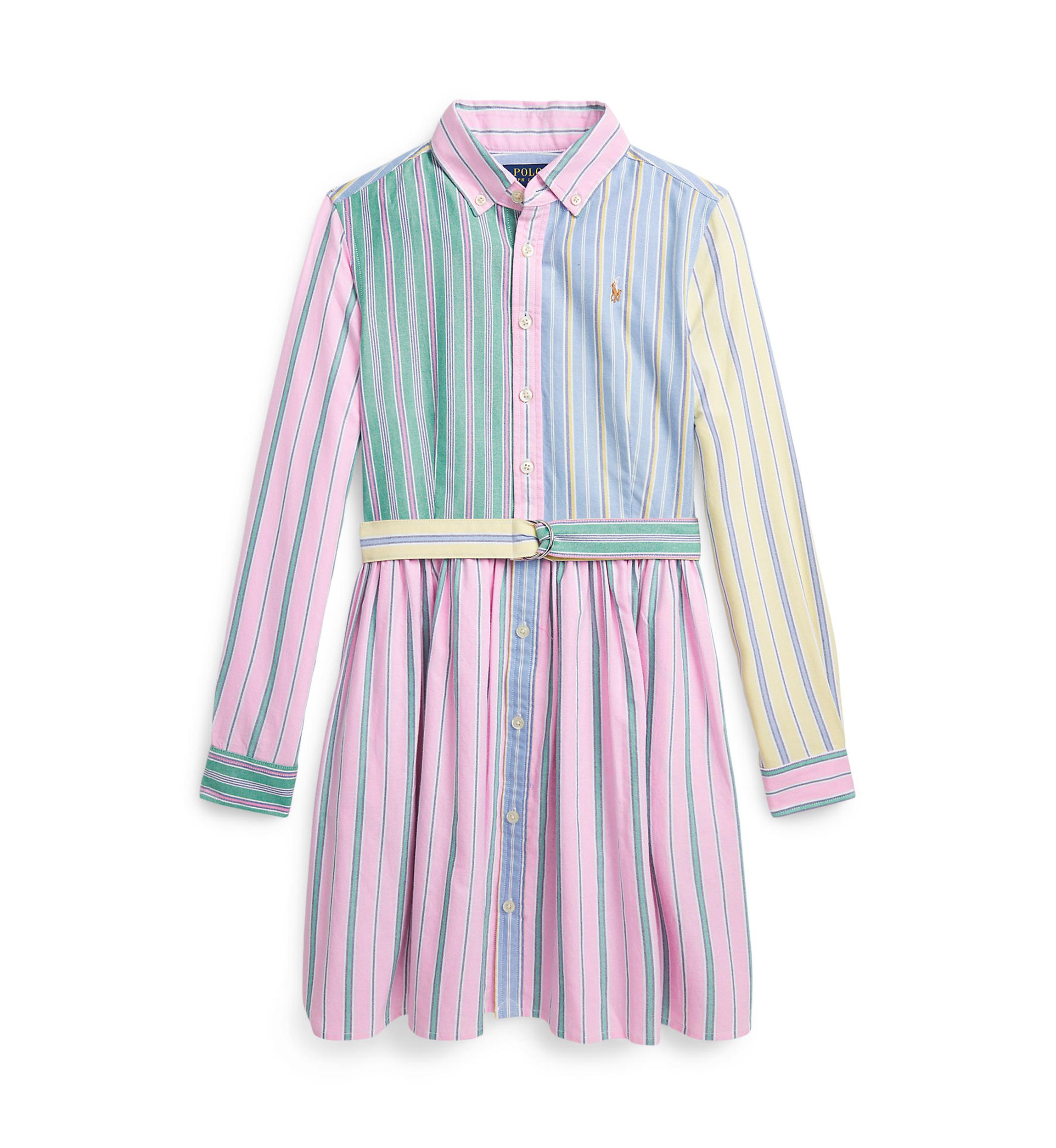 Girls 7-16 Belted Cotton Oxford Fun Shirtdress