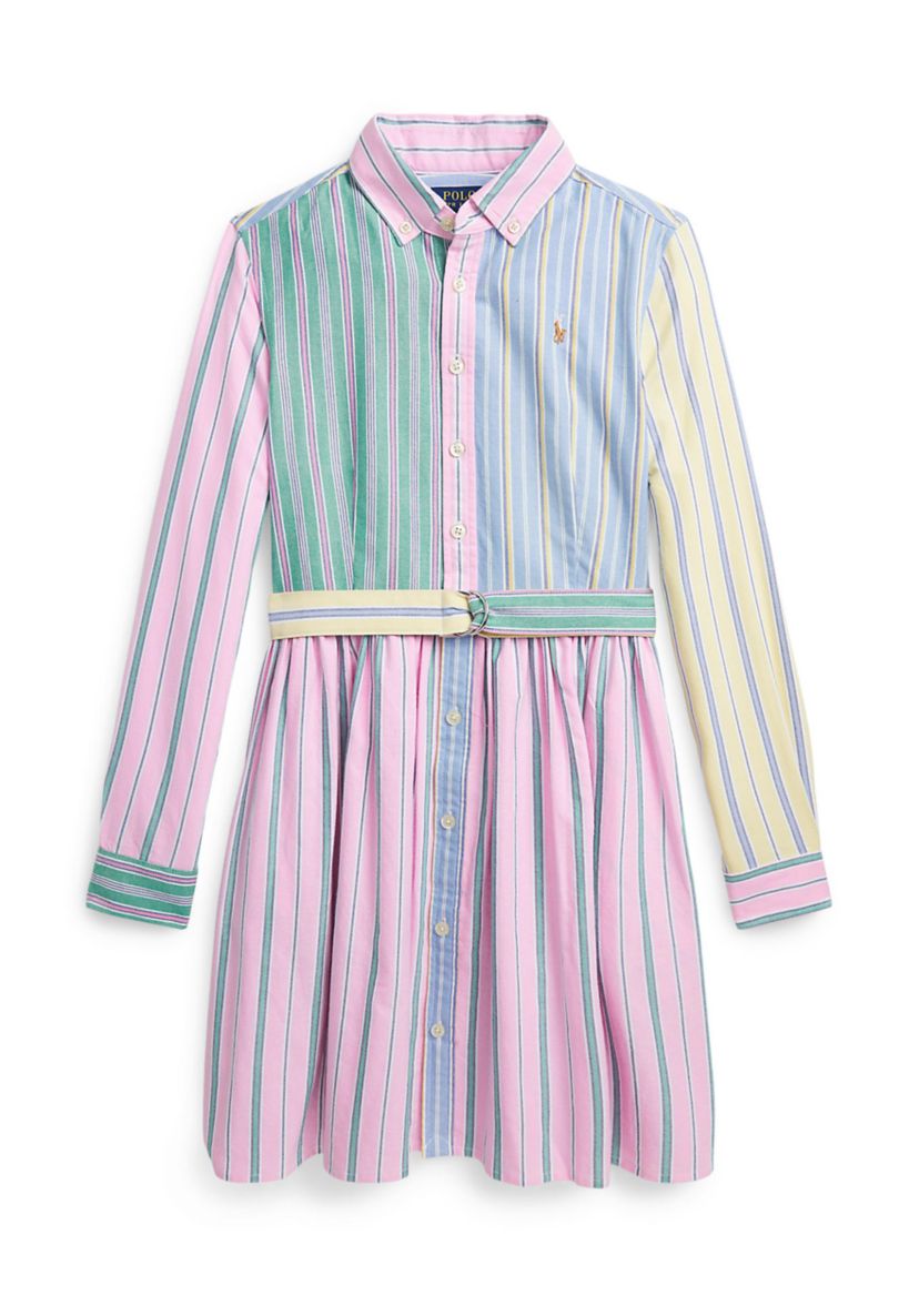 Girls 7-16 Belted Cotton Oxford Fun Shirtdress