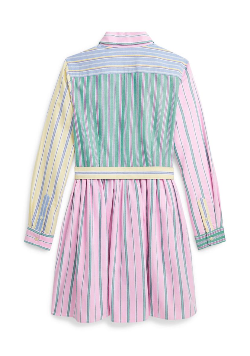 Girls 7-16 Belted Cotton Oxford Fun Shirtdress