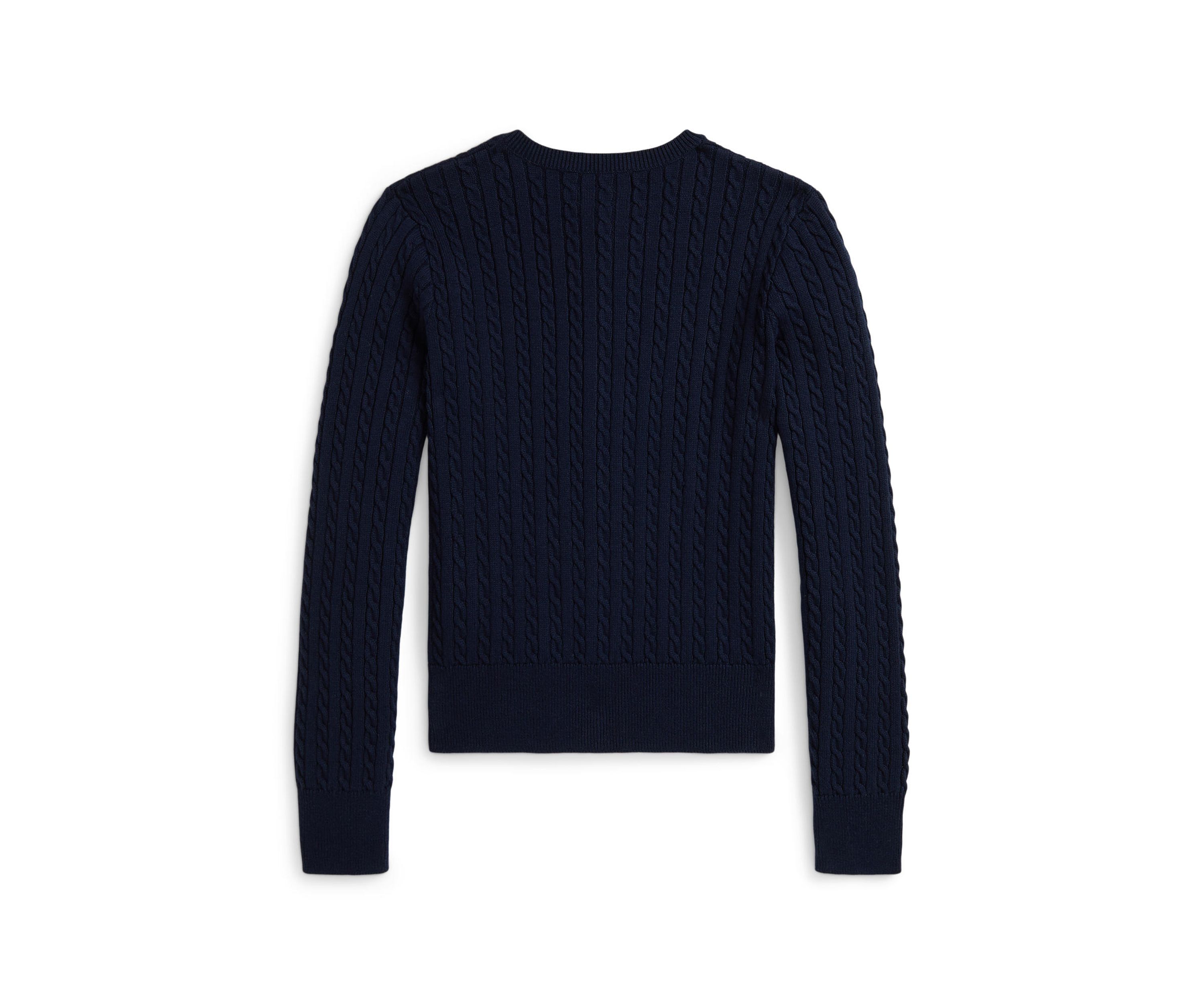 Girls 7-16 Polo Bear Mini-Cable Cotton Cardigan