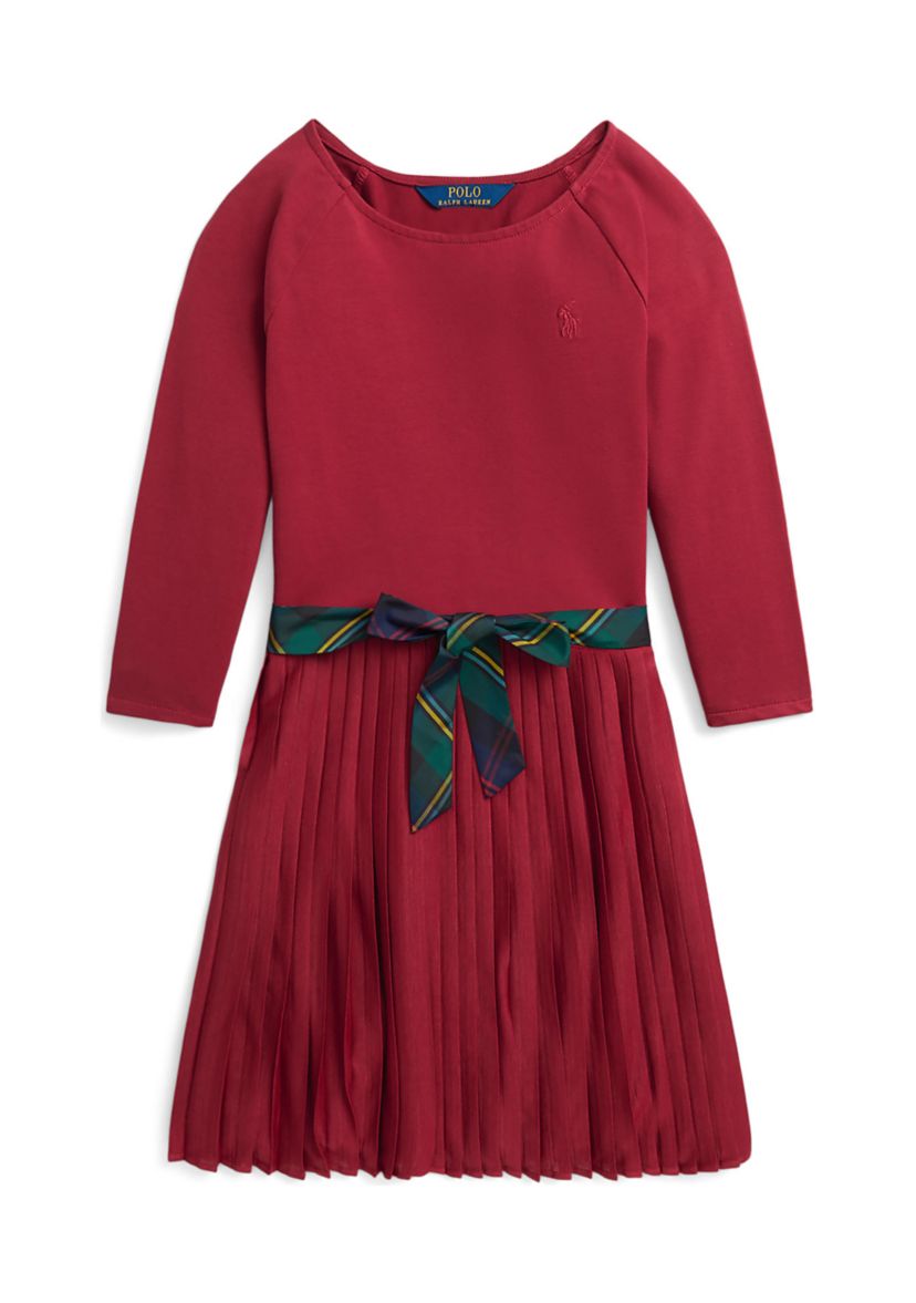 Girls 7-16 Pleated Stretch Jersey Dress