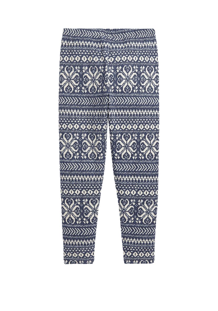Girls 7-16 Fair Isle Stretch Jersey Leggings